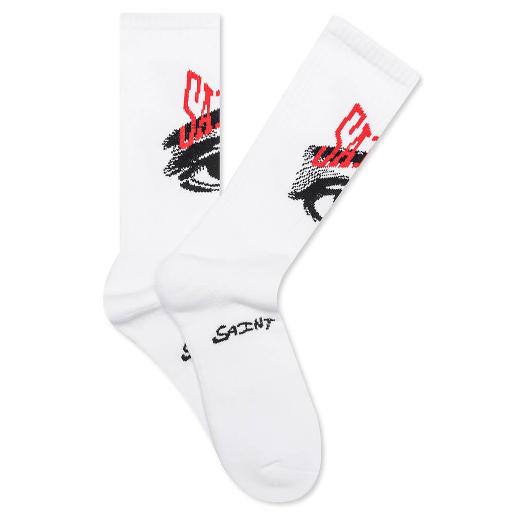 Eyes Socks - White