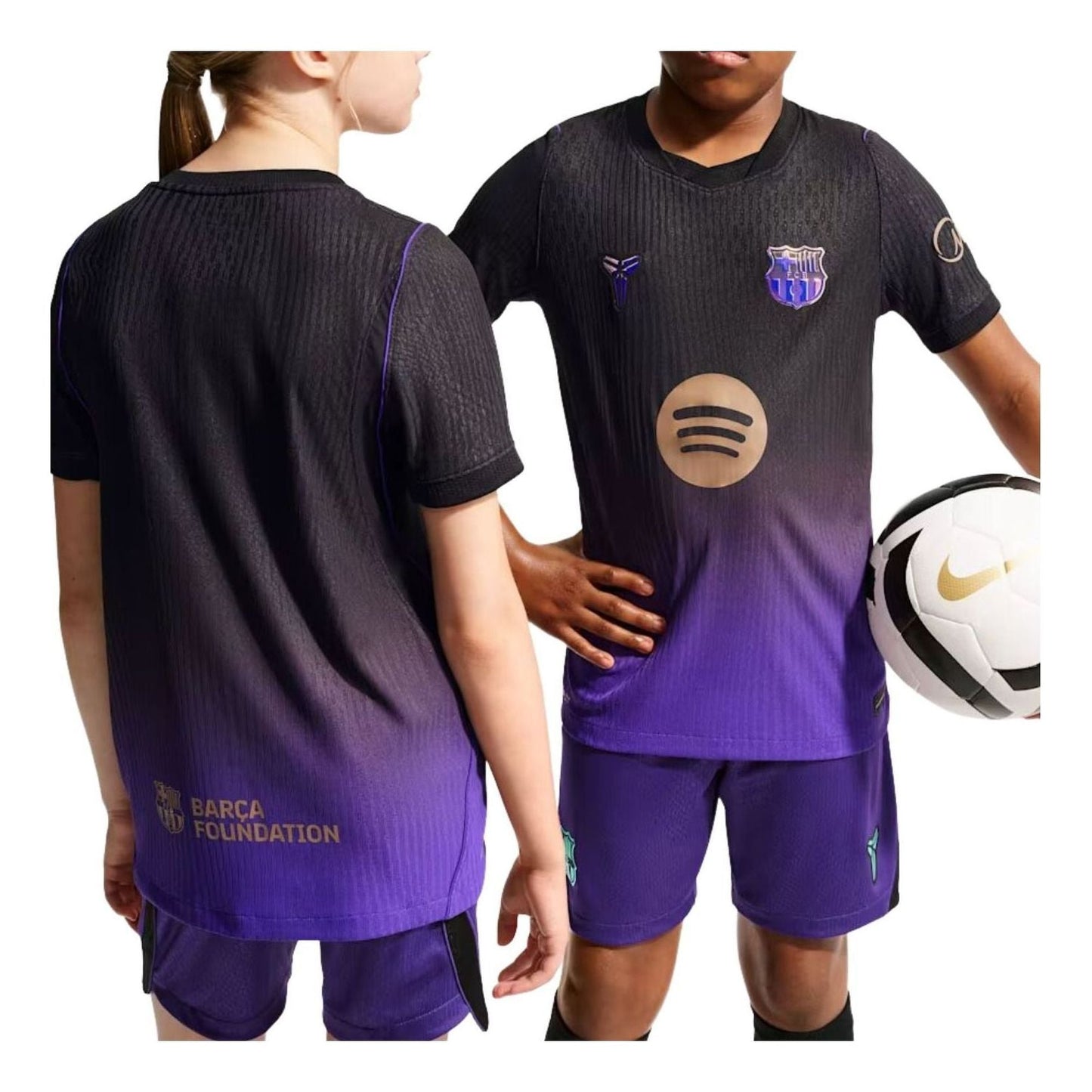 (GS) Nike Kobe x F.C. Barcelona 2026/27 Match Away Aero-FIT Authentic T-Shirt 'Field Purple Black Metallic Gold' II1852-505