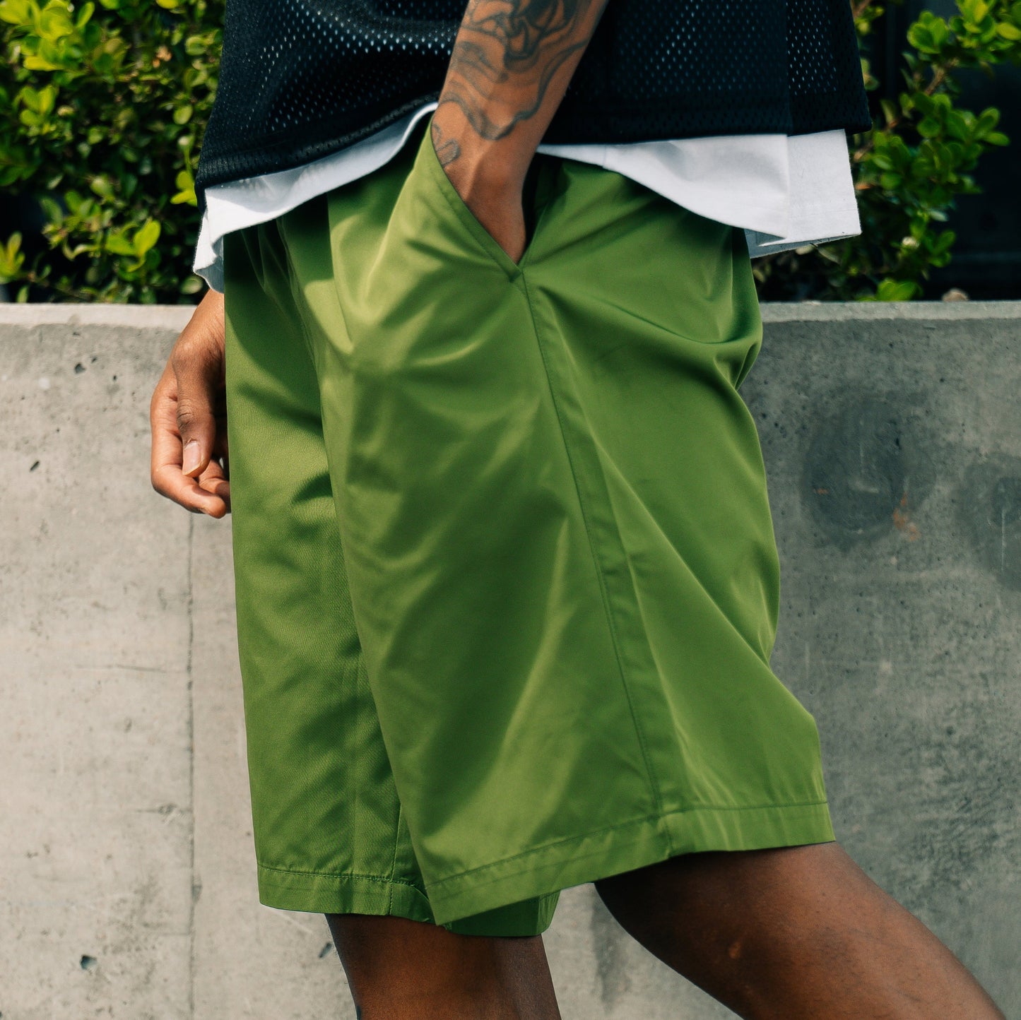 Andre Nylon Short - Olive