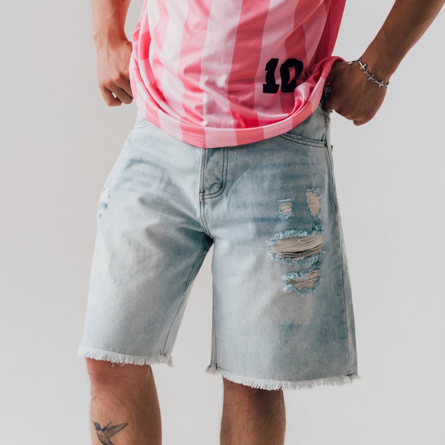 Berry Wide Denim Short - Vintage Light Blue