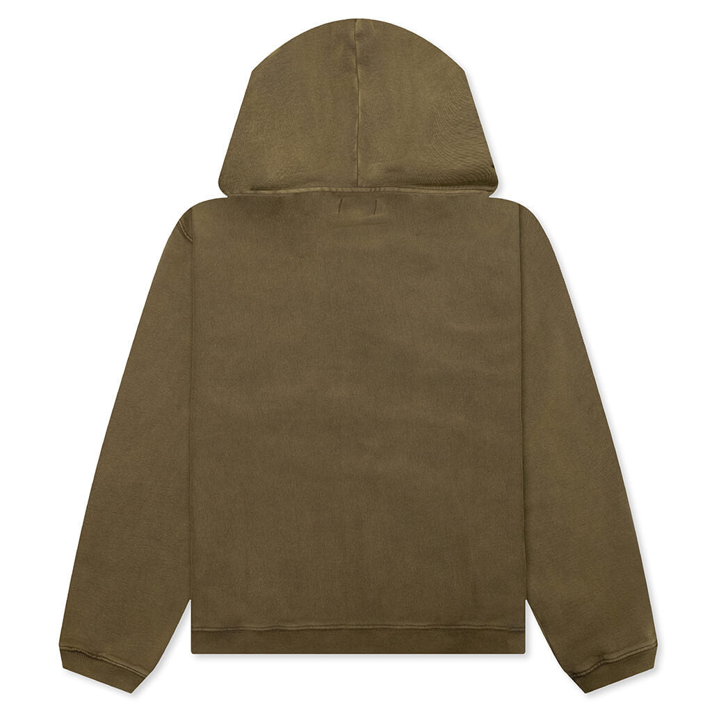 Faded Graphic Zip Hoodie - Olive