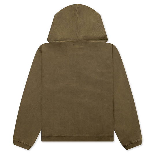 Faded Graphic Zip Hoodie - Olive