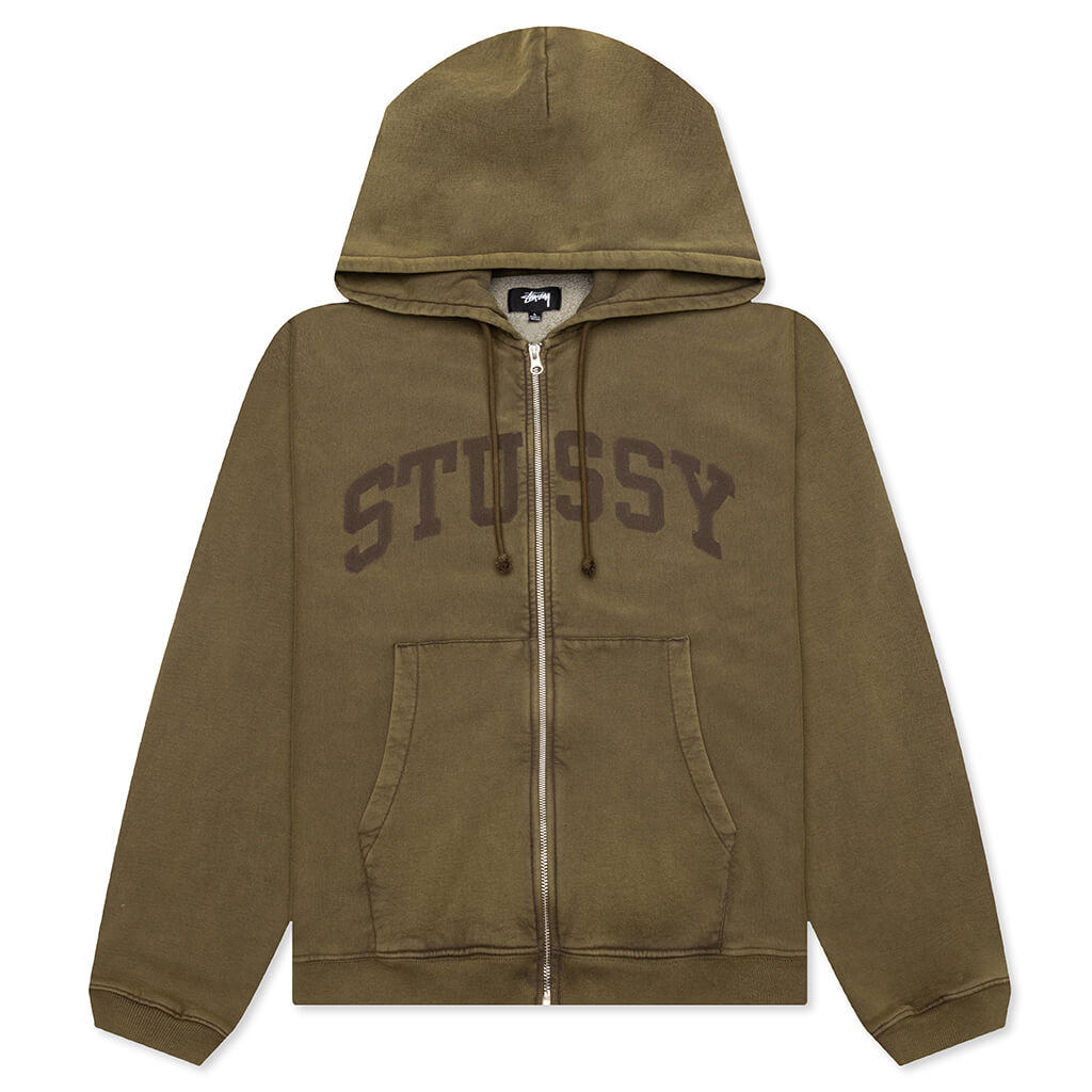 Faded Graphic Zip Hoodie - Olive