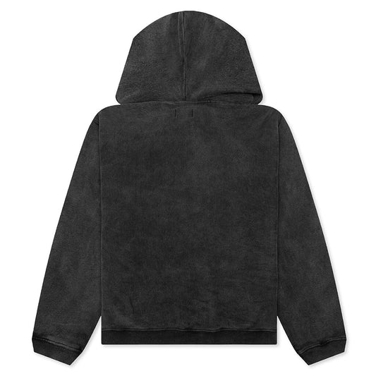 Faded Graphic Zip Hood - Washed Black