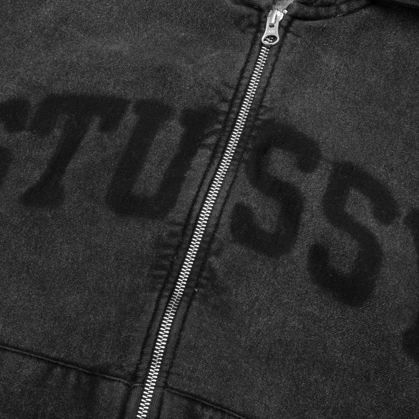 Faded Graphic Zip Hood - Washed Black