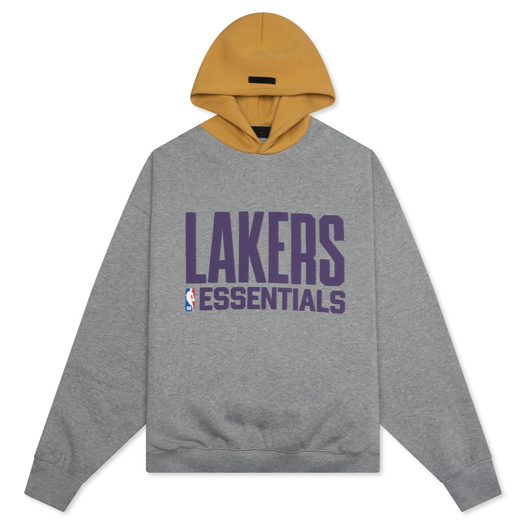 Fear of God Essentials x NBA Lakers Sport Hoodie - Concrete Heather/Canyon
