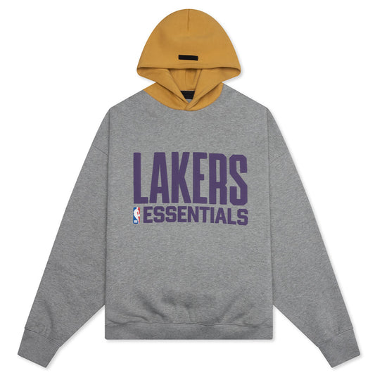 Fear of God Essentials x NBA Lakers Sport Hoodie - Concrete Heather/Canyon