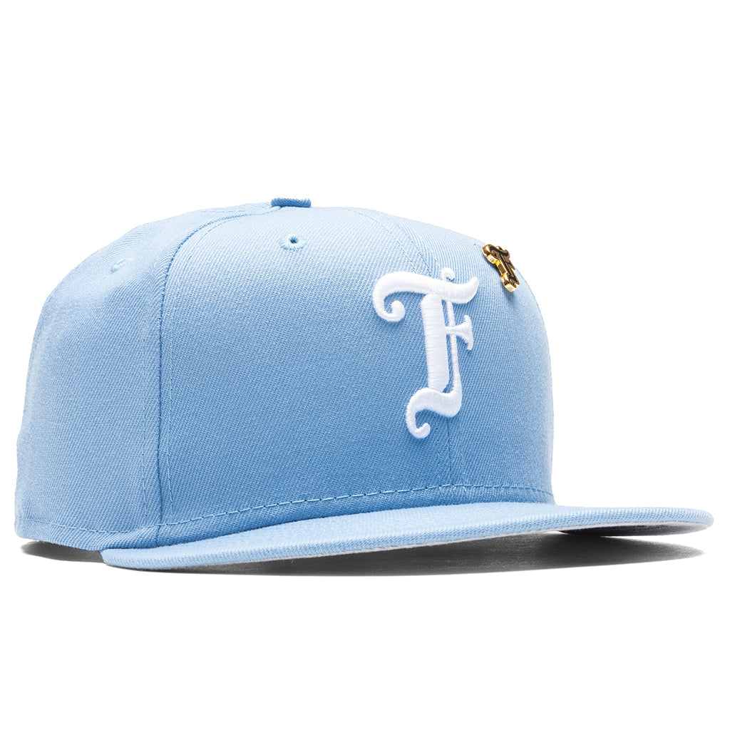 Feature x New Era Old English F Snapback Hat w/ Pin - Birdseye Blue