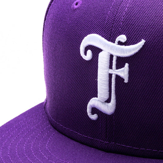 Feature x New Era Old English F Snapback Hat w/ Pin - Deep Purple