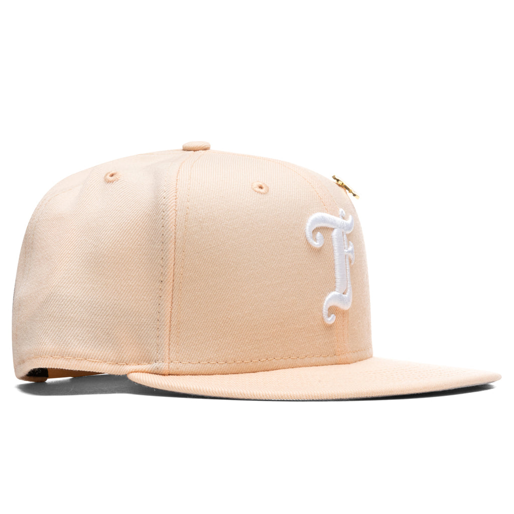 Feature x New Era Old English F Snapback Hat w/ Pin - Mango Mocha