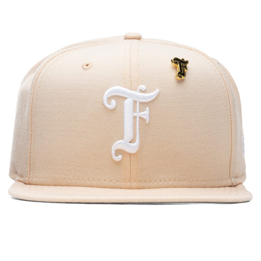 Feature x New Era Old English F Snapback Hat w/ Pin - Mango Mocha