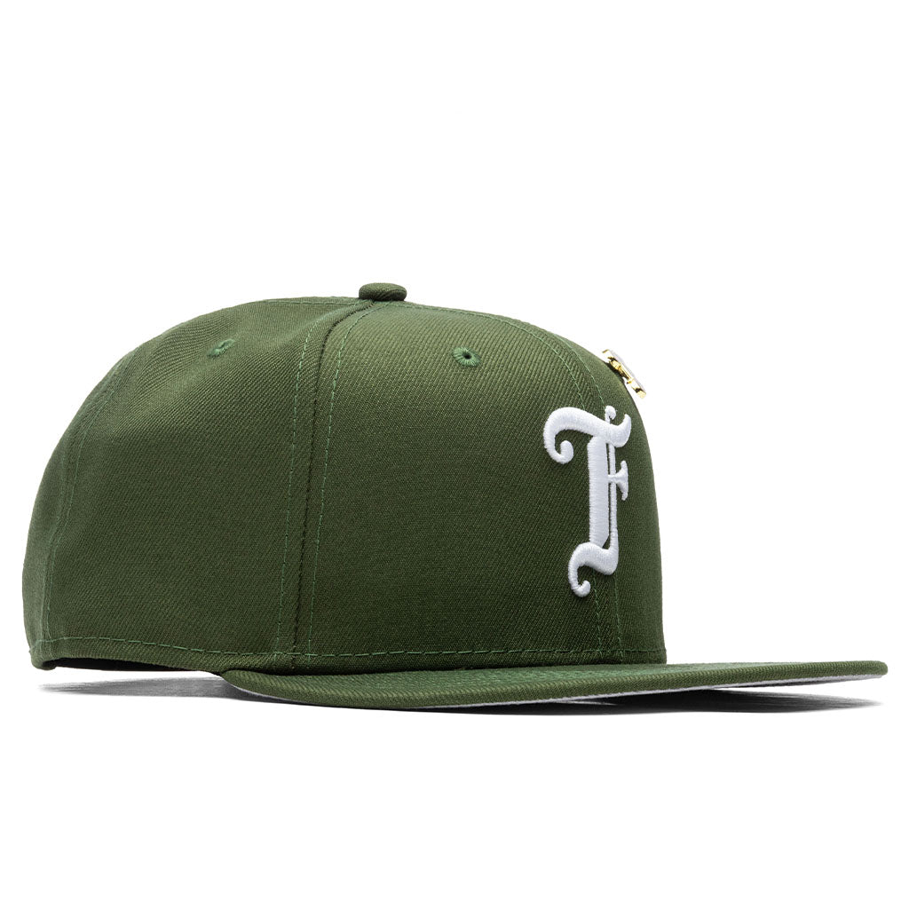 Feature x New Era Old English F Snapback Hat w/ Pin - Rifle Green