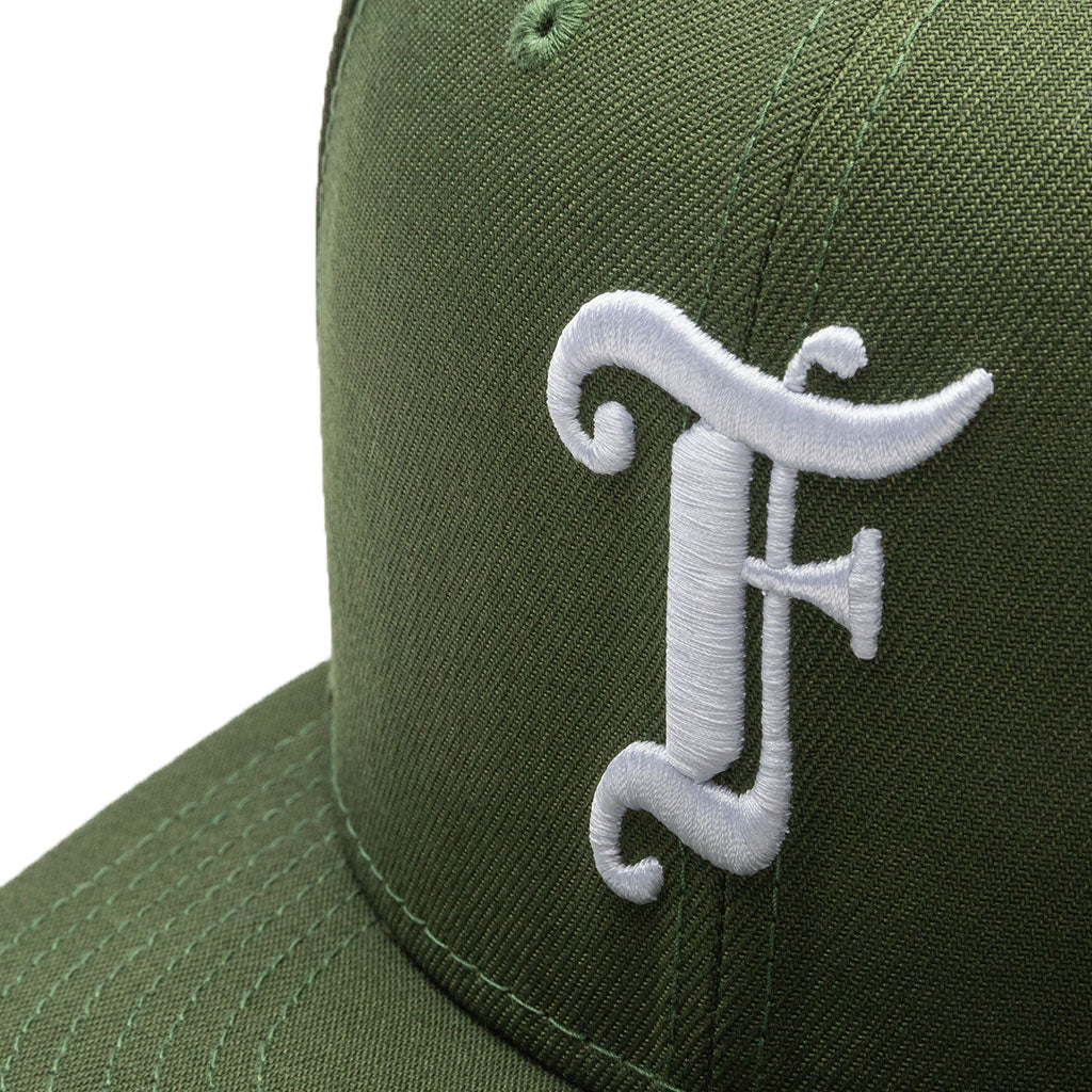 Feature x New Era Old English F Snapback Hat w/ Pin - Rifle Green