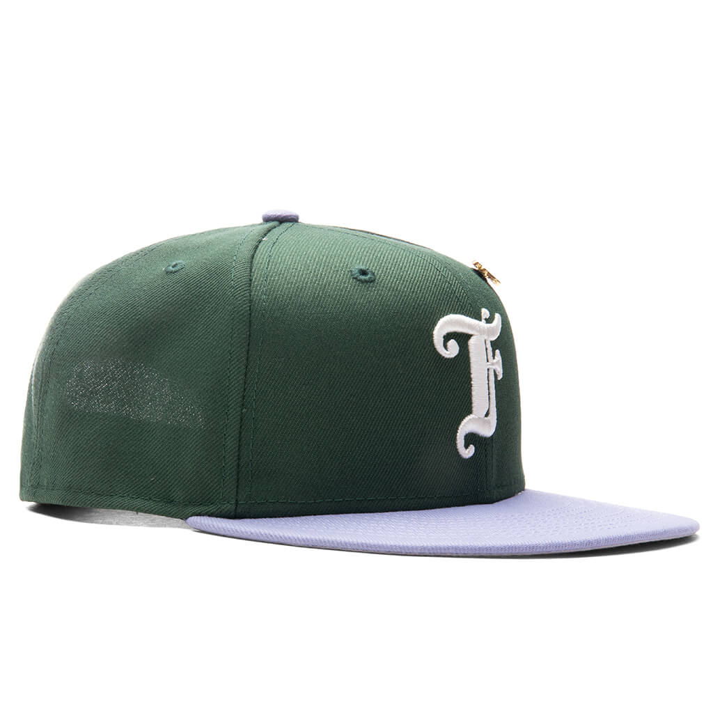 Feature x New Era Old English F Snapback Hat w/ Pin - Cilantro/Lavender