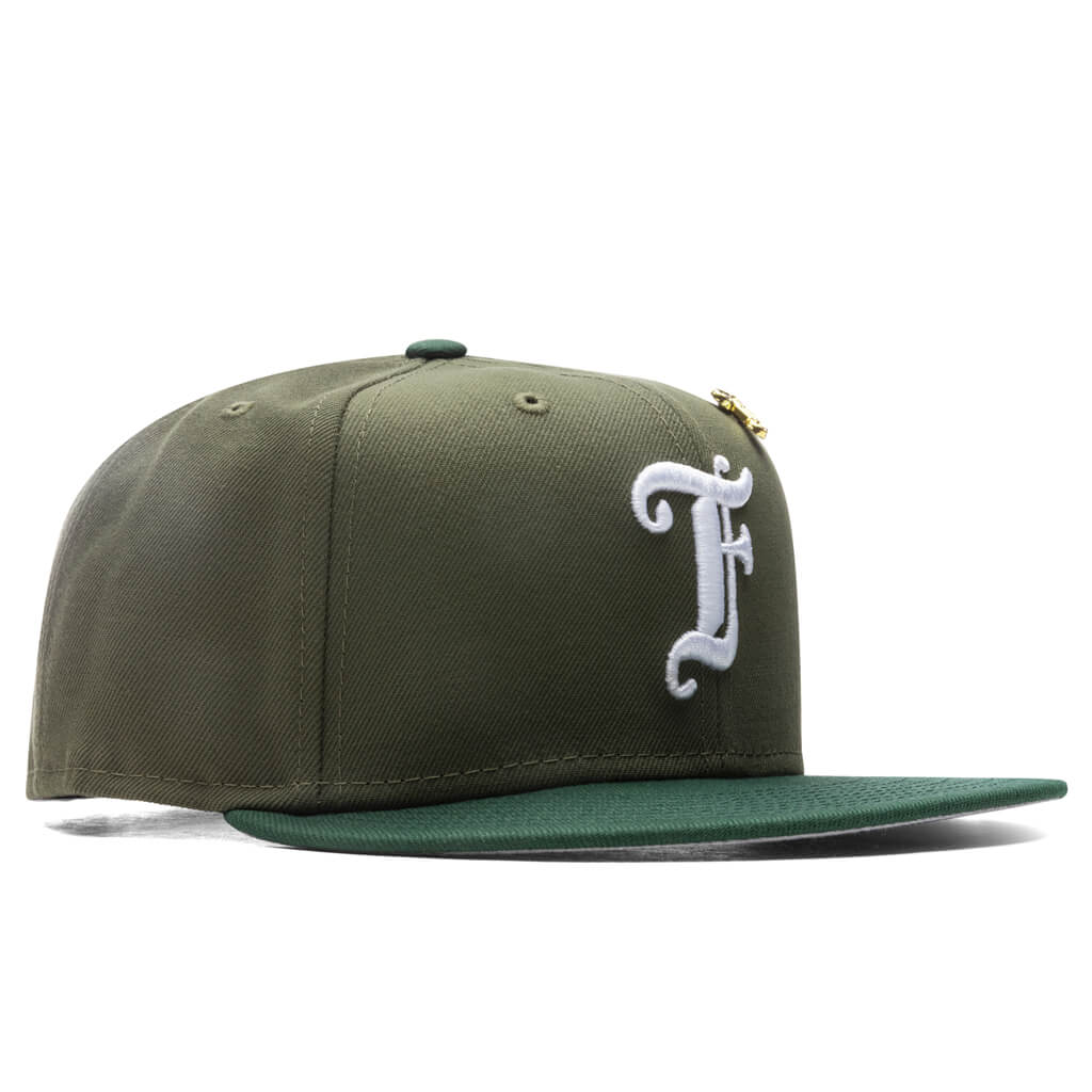 Feature x New Era Old English F Snapback - New Olive/Cilantro