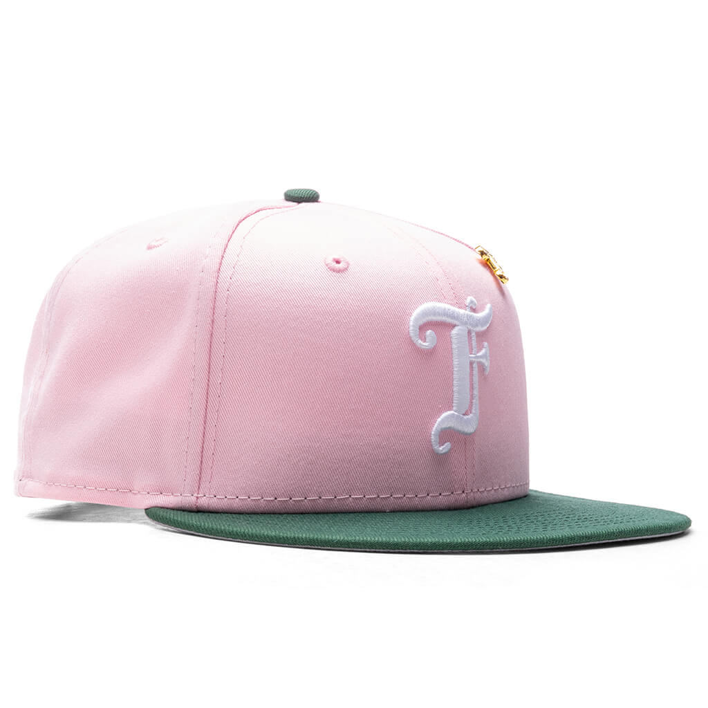 Feature x New Era Old English F Snapback Hat w/ Pin - Pink/Cilantro