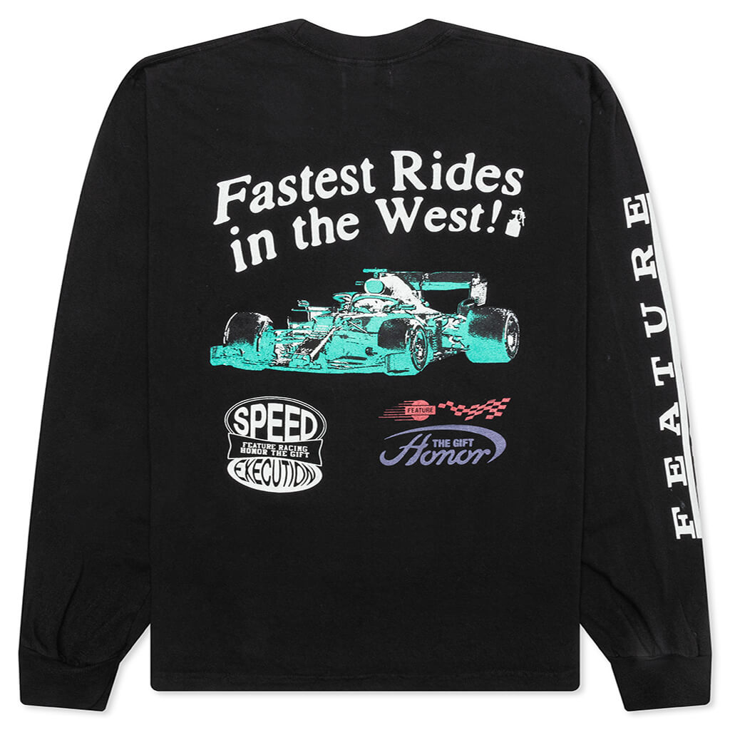 Feature x Honor The Gift Fastest Rides L/S Tee - Faded Black