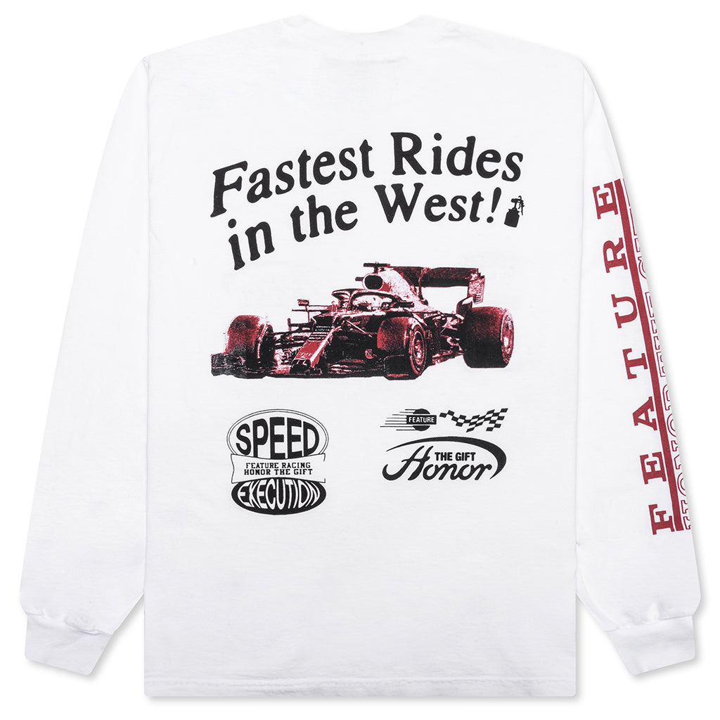 Feature x Honor The Gift Fastest Rides L/S Tee - White