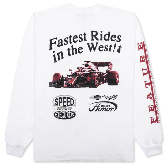 Feature x Honor The Gift Fastest Rides L/S Tee - White