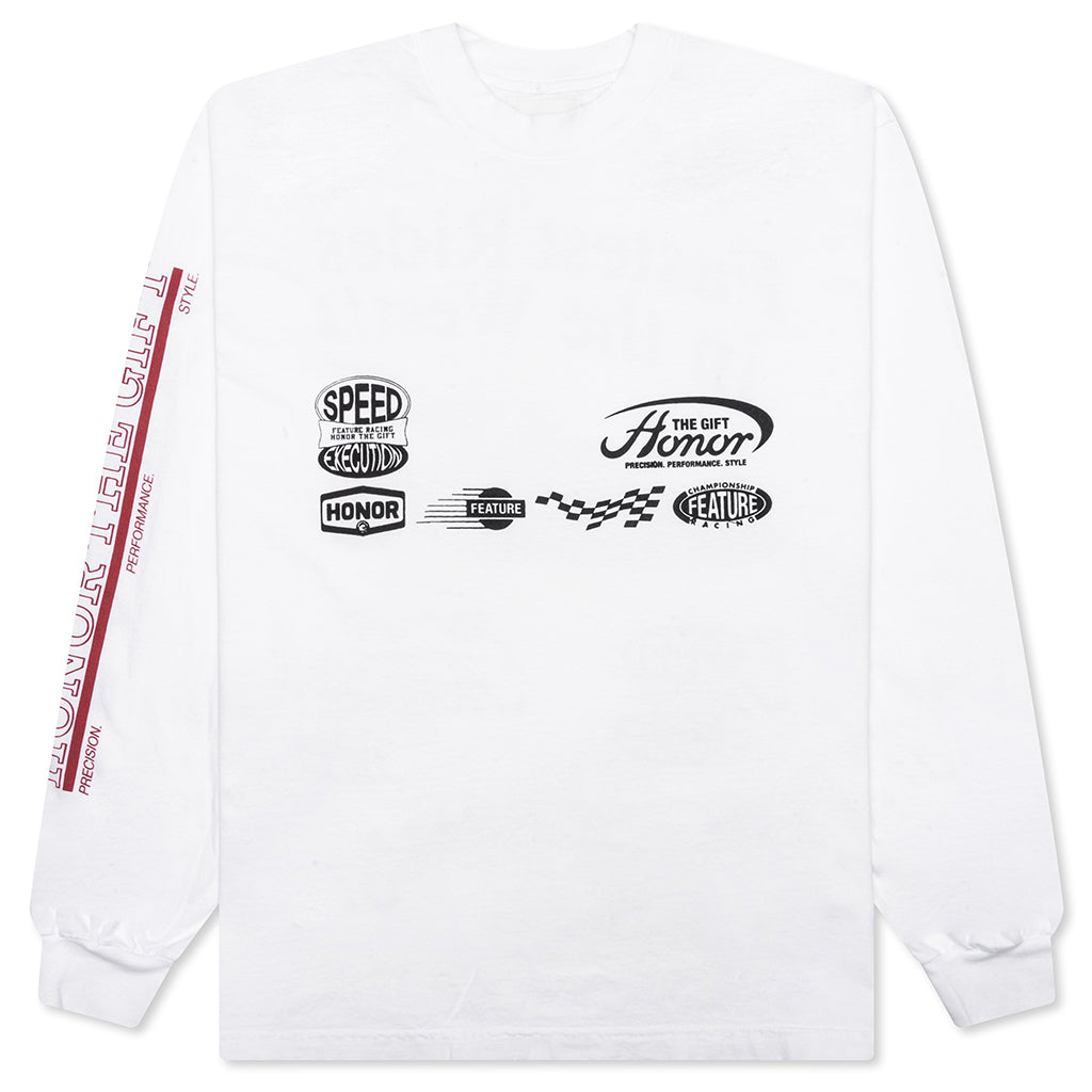 Feature x Honor The Gift Fastest Rides L/S Tee - White
