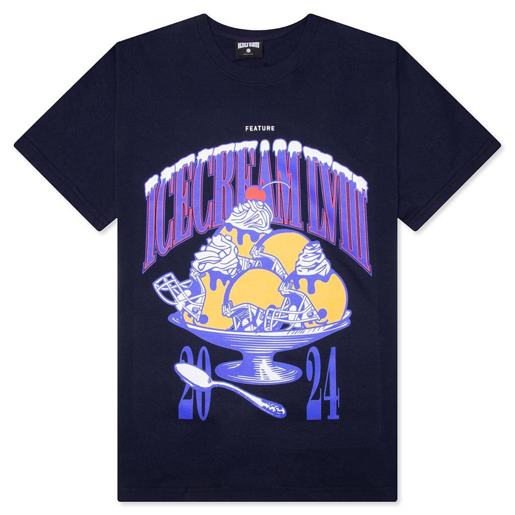 Feature x Icecream Super Bowl Short Sleeve Tee - Navy