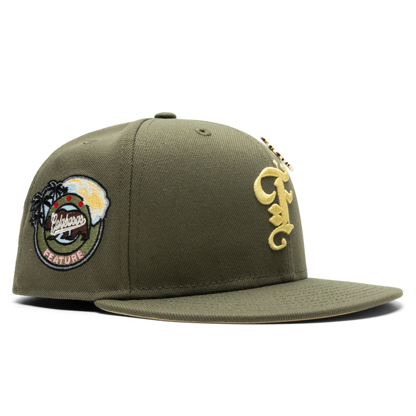 Feature x New Era 59FIFTY Fitted Old English F Calabasas - New Olive/Vegas Gold