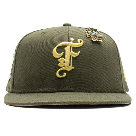 Feature x New Era 59FIFTY Fitted Old English F Calabasas - New Olive/Vegas Gold