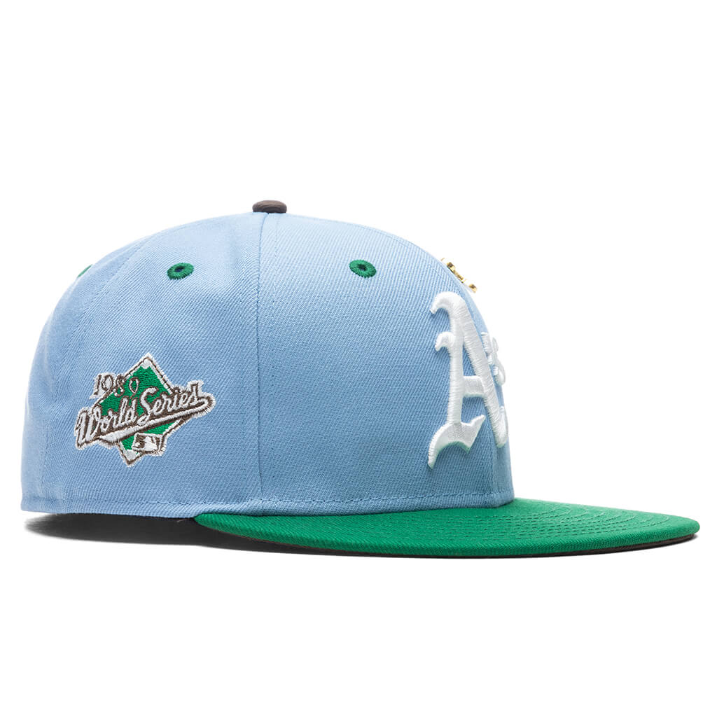 Feature x New Era "Earth" Oakland Athletic's Fitted - Birdseye Blue/Kelly Green