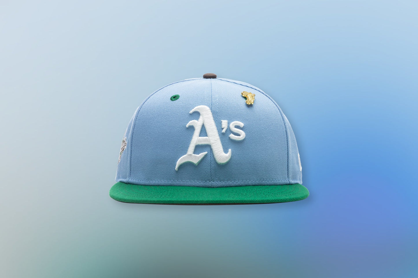 Feature x New Era "Earth" Oakland Athletic's Fitted - Birdseye Blue/Kelly Green