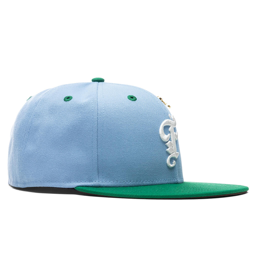 Feature x New Era "Earth" OE Fitted - Birdseye Blue/Kelly Green