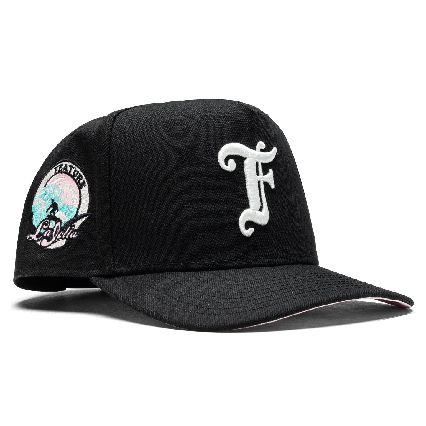 Feature x New Era 9FIFTY A-Frame Old English F La Jolla - Black/Pink