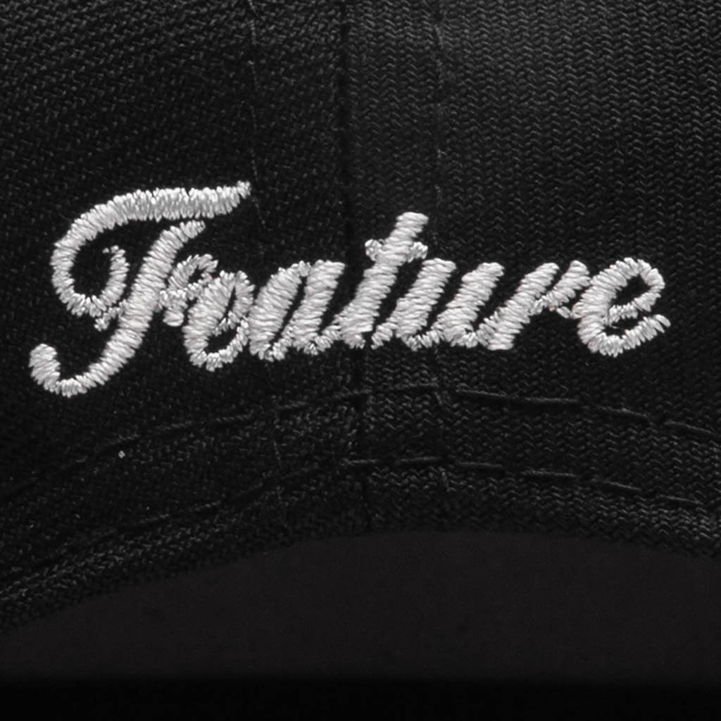Feature x New Era 9FIFTY A-Frame Snapback Curve 'LV' Bones - Black/Twill Green