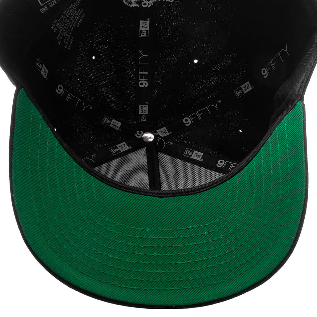 Feature x New Era 9FIFTY A-Frame Snapback Curve 'LV' Bones - Black/Twill Green