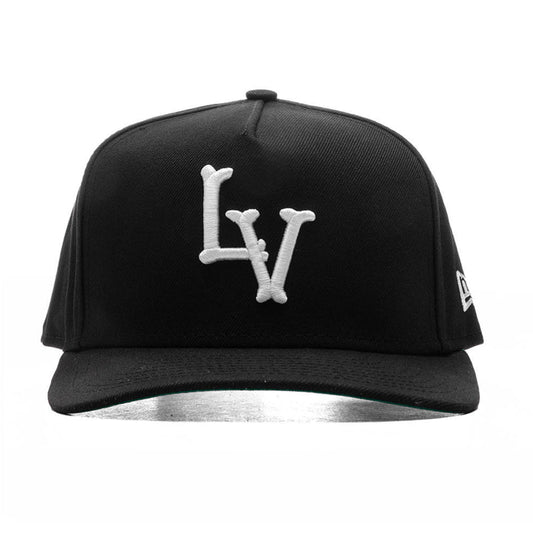 Feature x New Era 9FIFTY A-Frame Snapback Curve 'LV' Bones - Black/Twill Green