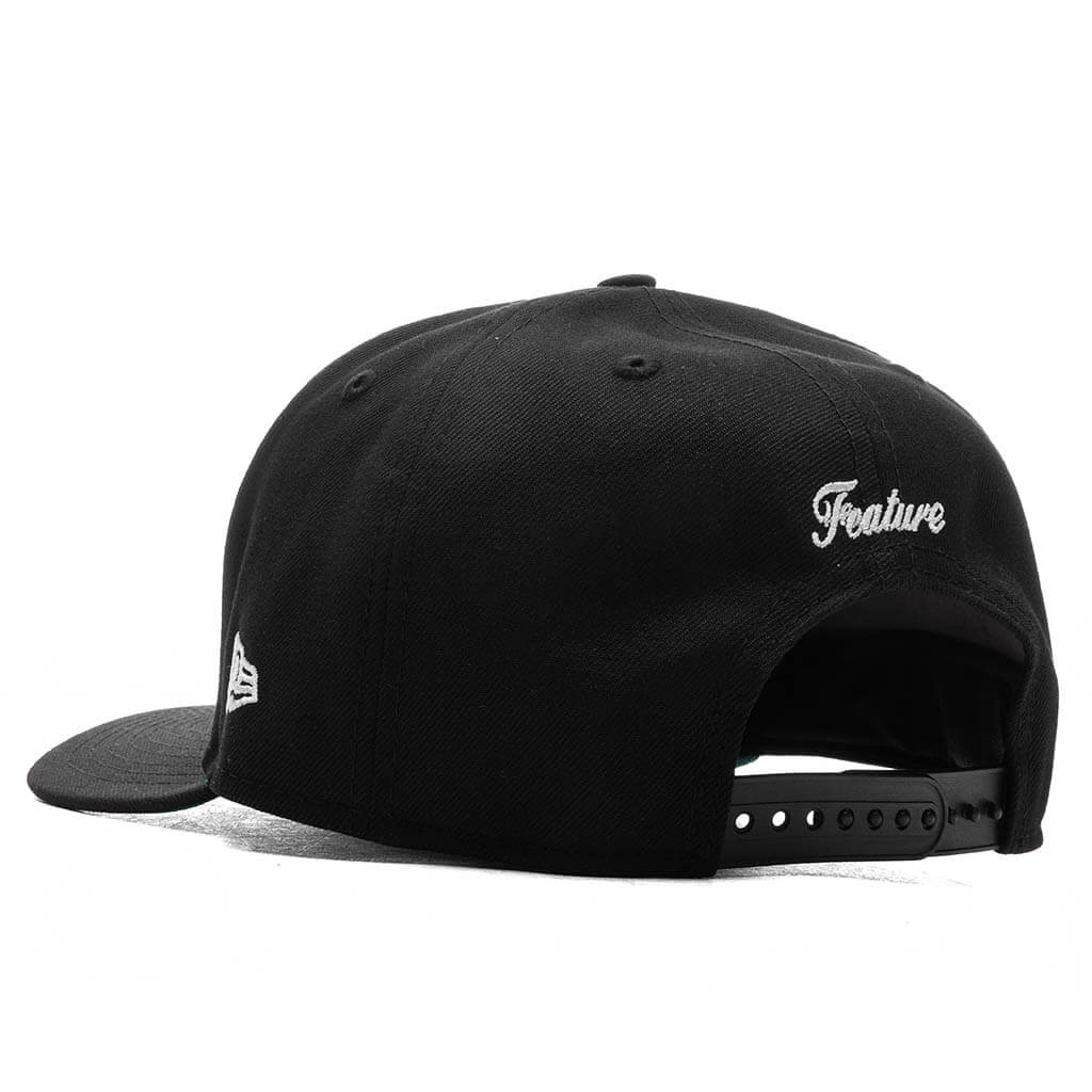 Feature x New Era 9FIFTY A-Frame Snapback Curve 'LV' Bones - Black/Twill Green