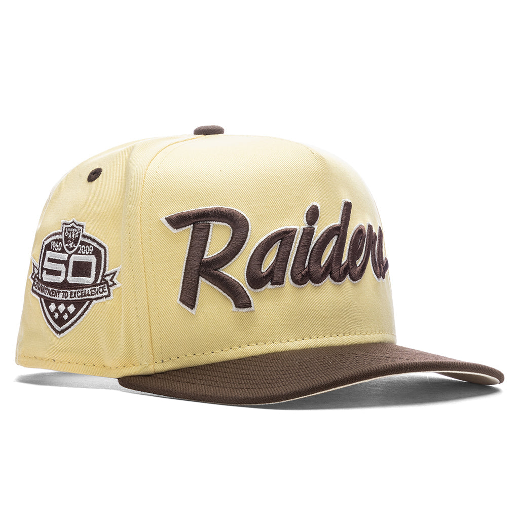Feature x New Era 9FIFTY A-Frame Snapback Las Vegas Raiders - Soft Yellow/Walnut