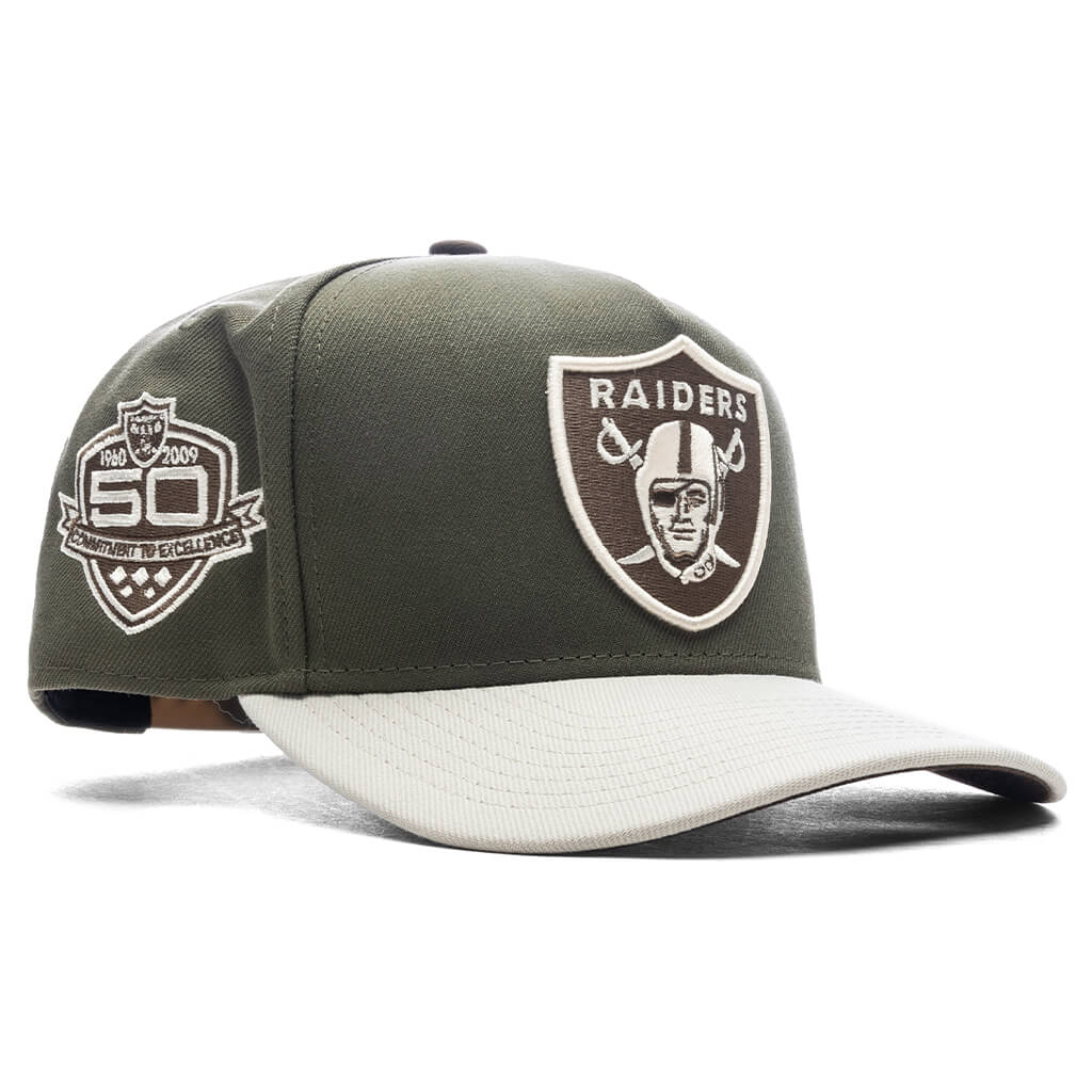 Feature x New Era 9Fifty A-Frame Snapback Las Vegas Raiders - Olive/Stone