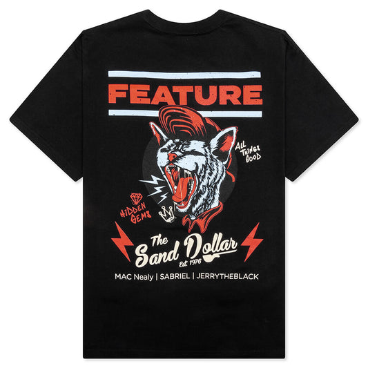 Feature x Sand Dollar Black Cat Tee - Black