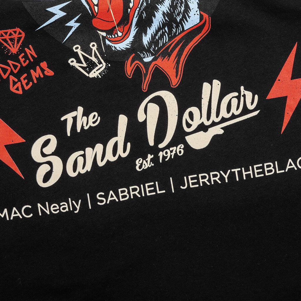 Feature x Sand Dollar Black Cat Tee - Black