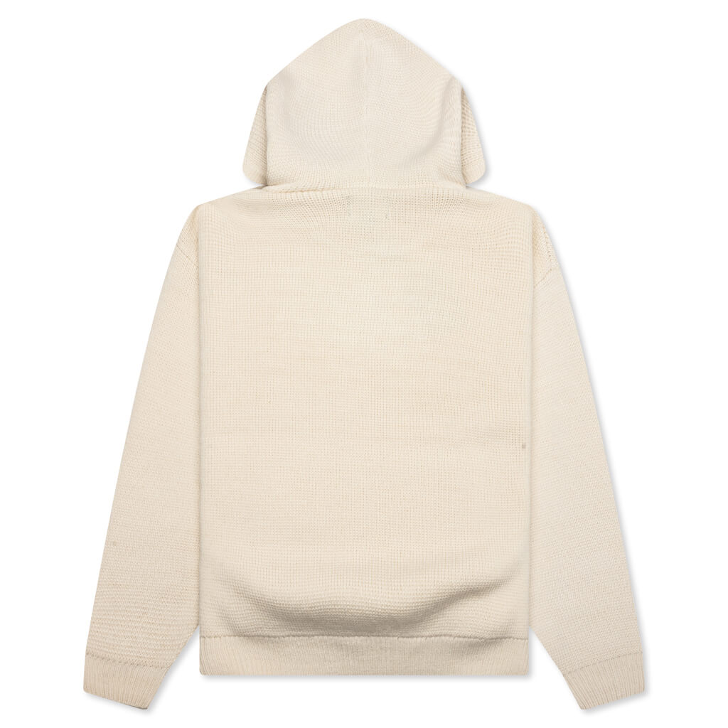 Felt Patch Knit Hood - Natural