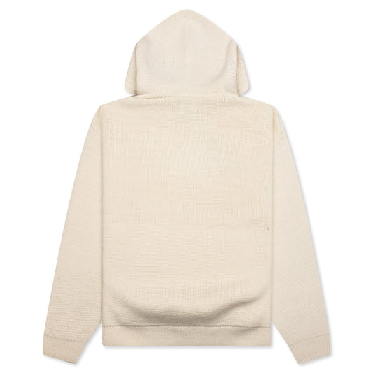 Felt Patch Knit Hood - Natural