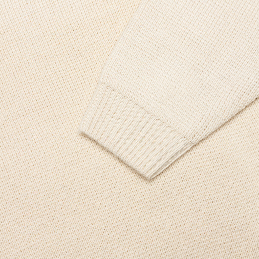 Felt Patch Knit Hood - Natural
