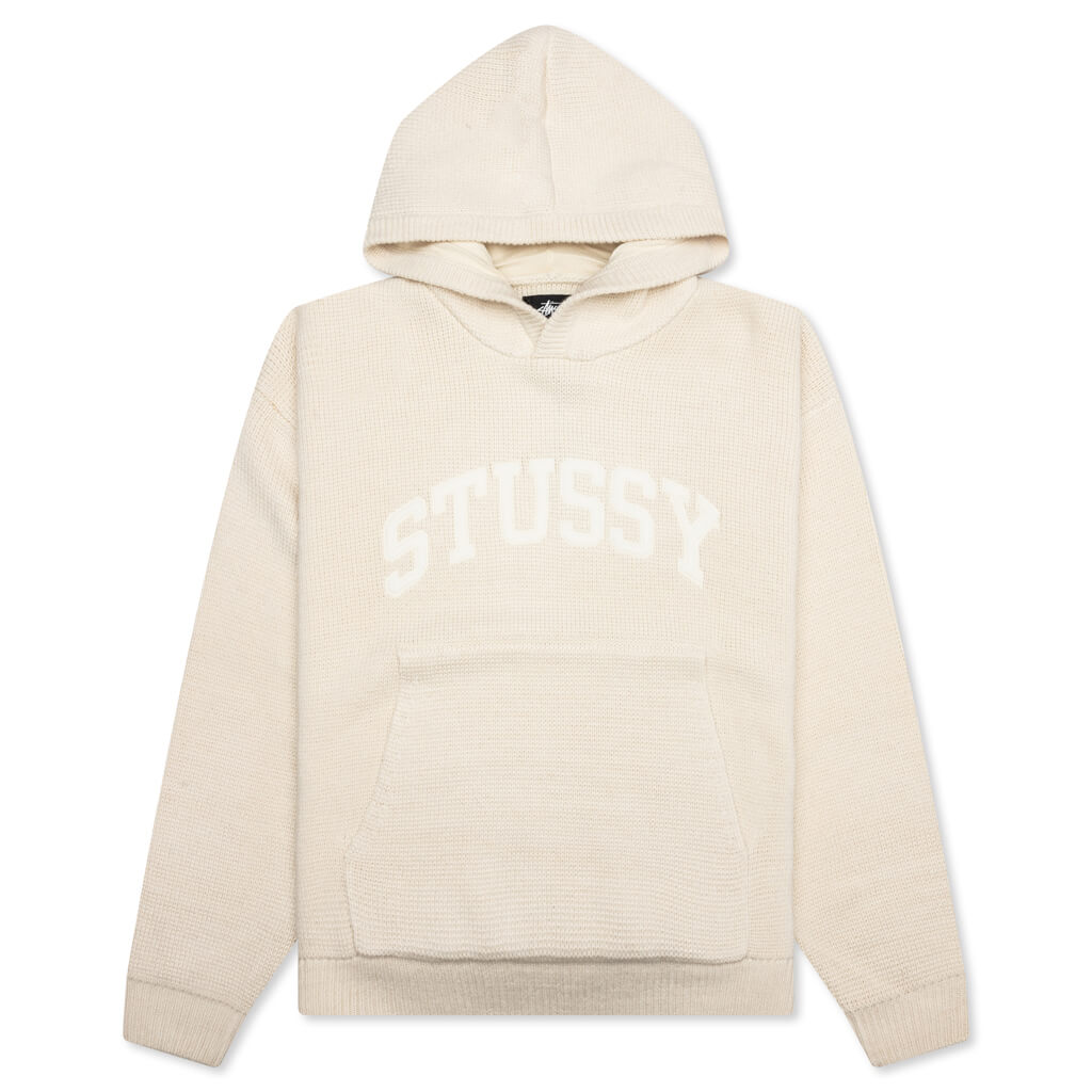 Felt Patch Knit Hood - Natural