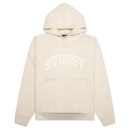Felt Patch Knit Hood - Natural