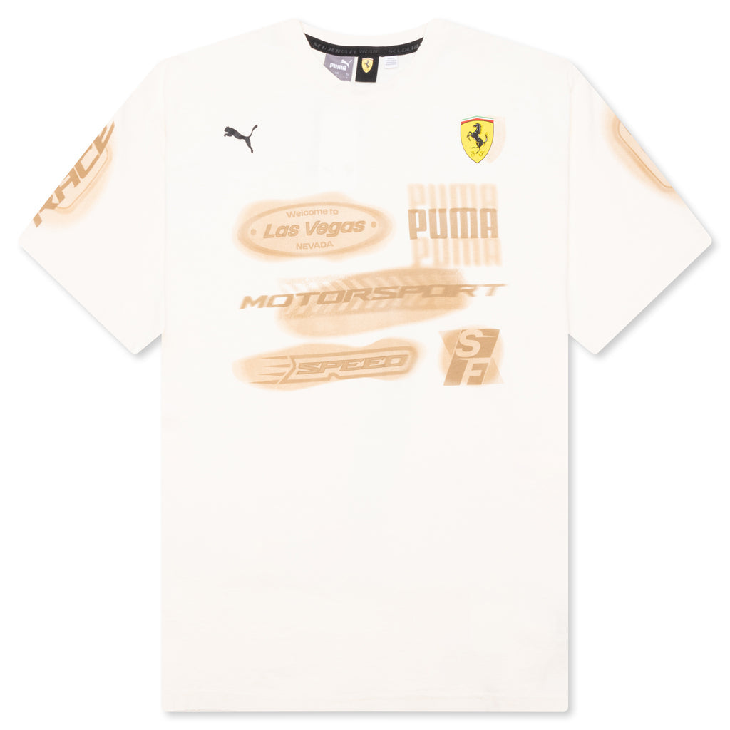 Ferrari Race Desert Sun Las Vegas Graphic Tee - Alpine Snow