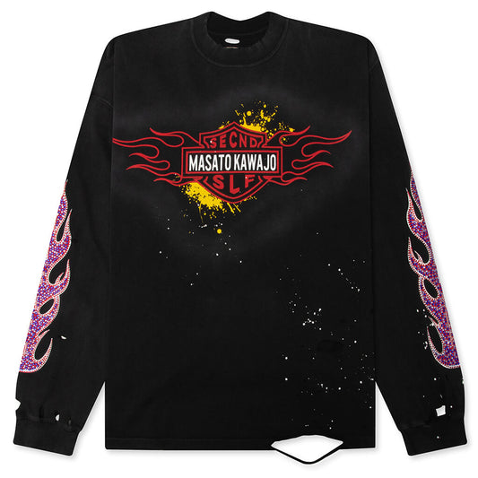 SeCND SLF x Masato Kawajo Firestorm Vintage L/S - Black/Red/Teal