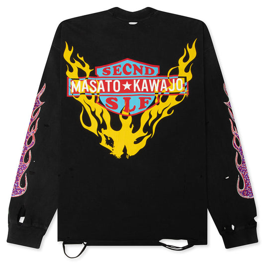 SeCND SLF x Masato Kawajo Firestorm Vintage L/S - Black/Red/Teal