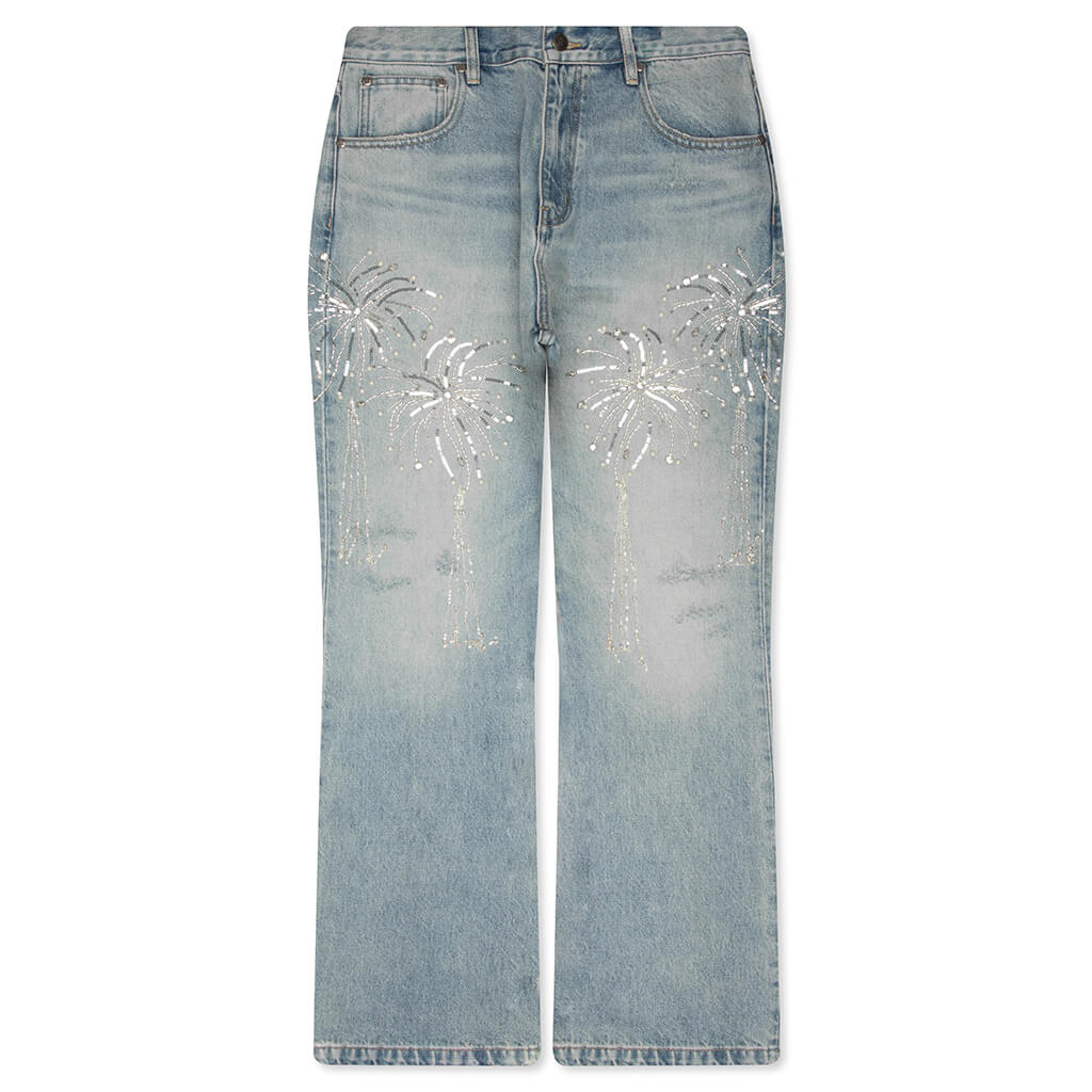Fireworks Washed Denim Pant - Blue