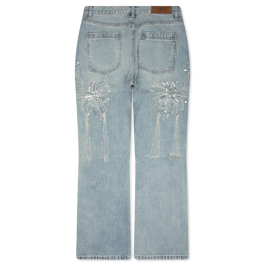 Fireworks Washed Denim Pant - Blue