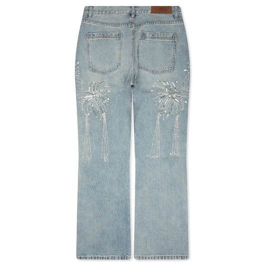 Fireworks Washed Denim Pant - Blue
